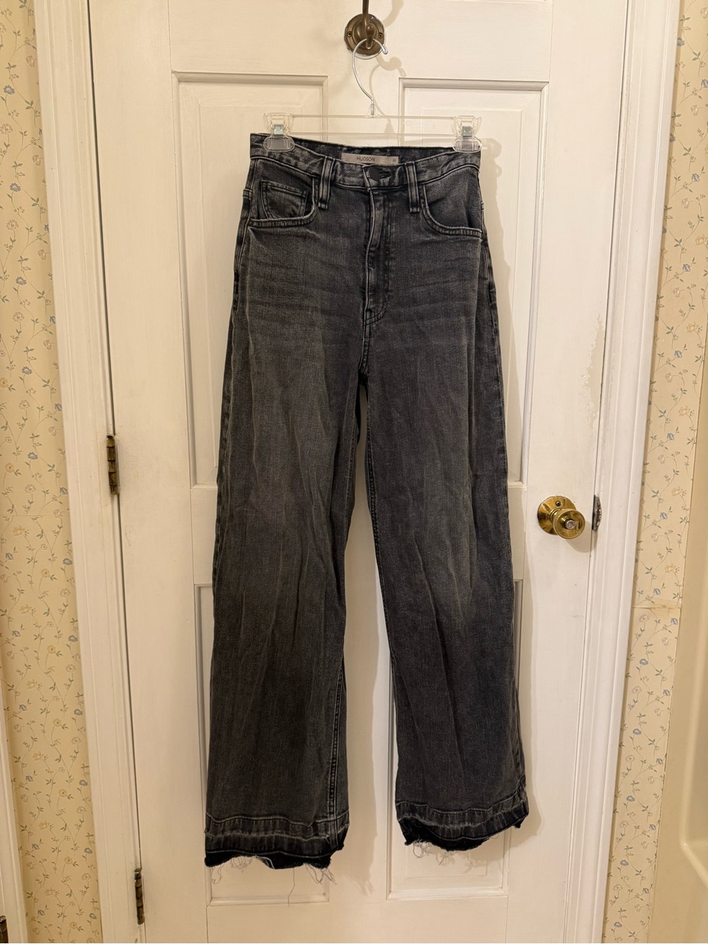 Hudson Jeans Women's Wide-Leg High Rise in Washed Black